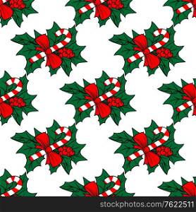 Christmas seamless pattern with candy sticks for holiday design