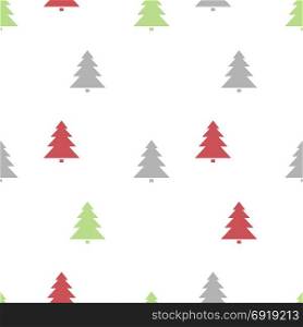 Christmas seamless pattern with colored trees on a white background. Christmas seamless pattern with colored trees on a white background. Vector illustration