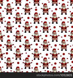Christmas seamless pattern with kawaii cute Santa Claus or noel, old smiling man, endless texture for print, textile, scrapbook or wrapping paper, new year background - vector illustration . vector kawaii Christmas collection
