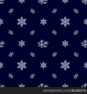 Christmas seamless snowflake pattern with blurred falling snow for Christmas cards, covers, wallpapers and tiled snowflake backgrounds