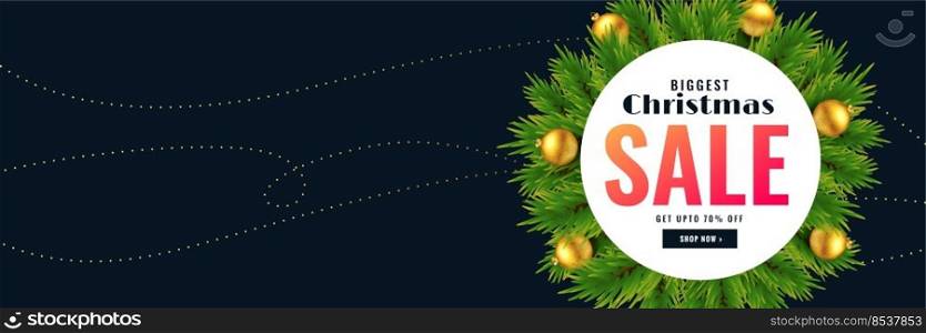 christmas season sale banner with text space