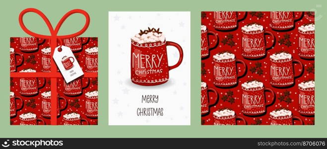 CHRISTMAS SET, Christmas and New Year template set for greeting scrapbooking, congratulations, invitations, tags, cards. Vector illustration.creative artistic templates with winter mugs.. CHRISTMAS SET, Christmas and New Year template set for greeting scrapbooking, congratulations, invitations, tags, cards. Vector illustration.creative artistic templates with winter mugs