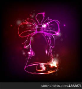 Christmas shining vector background with bell