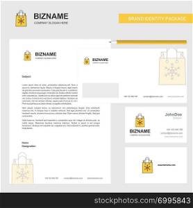 Christmas shopping bag Business Letterhead, Envelope and visiting Card Design vector template