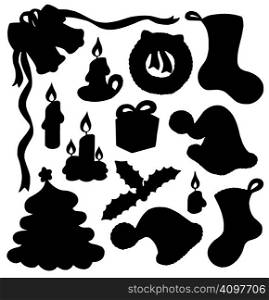 Christmas silhouette collection 01 - vector illustration.