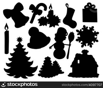 Christmas silhouette collection 02 - vector illustration.