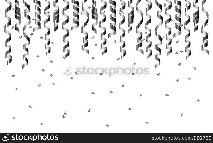 Christmas silver serpentine concept banner. Realistic illustration of Christmas silver serpentine vector concept banner for web design. Christmas silver serpentine concept banner, realistic style