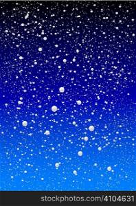 christmas snow flake sky background with blue gradient