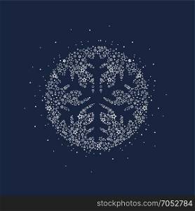 Christmas snowflake decoration. Vector illustration of a Christmas snowflake decoration made from stars. Happy Christmas greeting card.