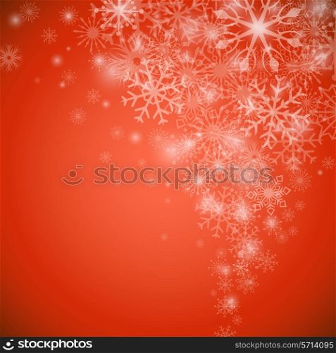 Christmas snowflake flow red vector background with copy space.
