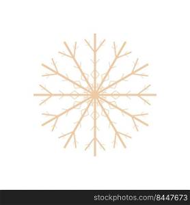 Christmas snowflake isolated on white background. Decorated snow.