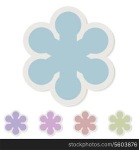 Christmas snowflake paper sticker vector template.