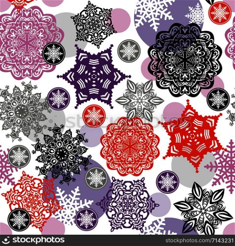 Christmas snowflake pattern. Seamless set. Xmas texture.. Christmas and new year background.