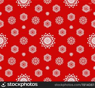 Christmas snowflake seamless pattern for winter holidays ornaments with beautiful snow decor in filigree motif