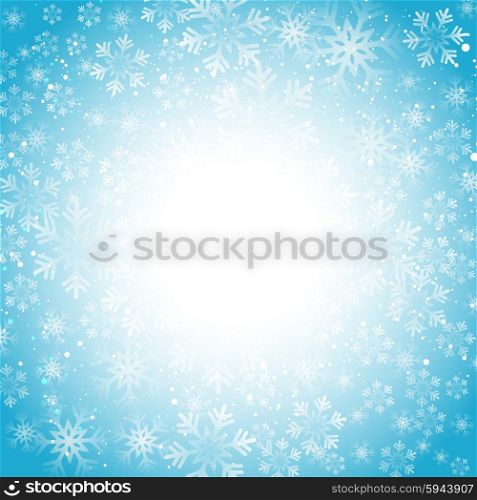 Christmas snowflakes background. Vector illustration. Abstract Christmas snowflakes background. Blue color