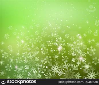 Christmas snowflakes background. Vector illustration. Abstract Christmas snowflakes background. Green color