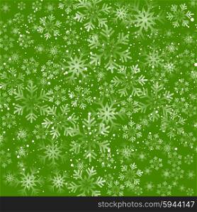 Christmas snowflakes background. Vector illustration. Abstract Christmas snowflakes background. Green color