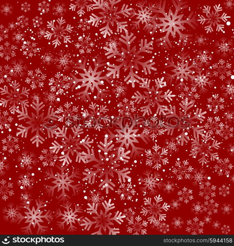 Christmas snowflakes background. Vector illustration. Abstract Christmas snowflakes background. Red color