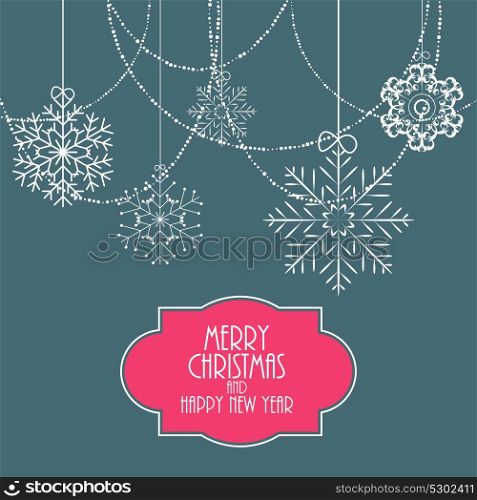 Christmas Snowflakes Blue Background Vector Illustration EPS10. Christmas Snowflakes Background Vector Illustration