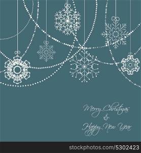 Christmas Snowflakes Blue Background Vector Illustration EPS10. Christmas Snowflakes Background Vector Illustration