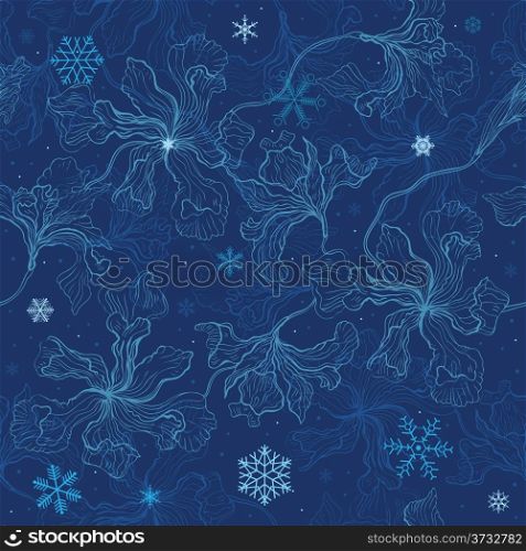Christmas snowflakes. New Year background. Vector illustration.