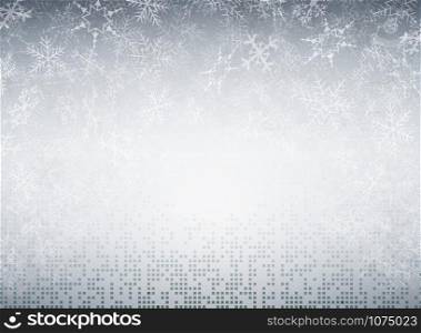 Christmas snowflakes of futuristic technology square pattern pixel background. vector eps10
