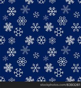Christmas snowflakes on Blue background. Seamless pattern. Vector Illustration. EPS10. Christmas snowflakes on Blue background. Seamless pattern. Vector Illustration.