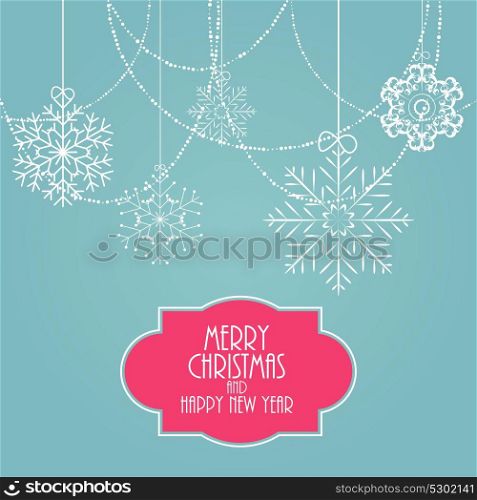 Christmas Snowflakes on Blue Background Vector Illustration EPS10. Christmas Snowflakes Background Vector Illustration