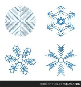 Christmas snowflakes on white background. Vector Illustration. EPS10