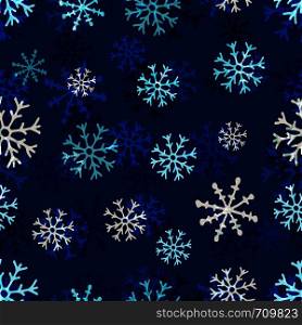 Christmas snowflakes pattern. Winter seamless texture. Vector blue background template.. Christmas snowflakes pattern. Winter seamless texture. Vector blue background template