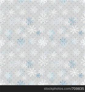 Christmas snowflakes pattern. Winter seamless texture. Vector grey background template. Christmas snowflakes pattern. Winter seamless texture. Vector grey background template.