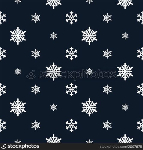 Christmas snowflakes seamless pattern with geometric tiled grid and beautiful snow ornament for winter holidays packaging