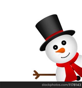 Christmas snowman in hat isolated on white background. Christmas snowman in hat isolated on white