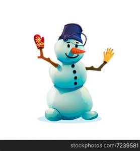 Christmas snowman isolated on white background. Vector illustration. Christmas snowman isolated on white background.