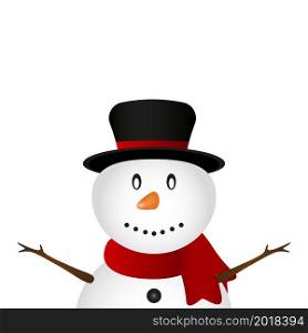Christmas snowman on a white background.