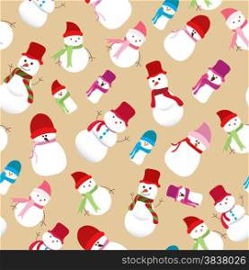 christmas snowman seamless pattern