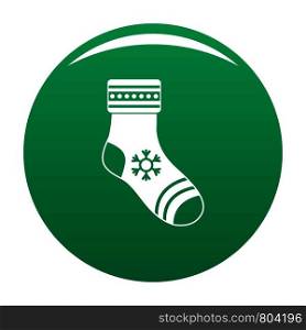 Christmas sock icon. Simple illustration of christmas sock vector icon for any design green. Christmas sock icon vector green