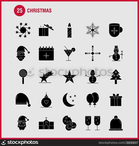 Christmas Solid Glyph Icon for Web, Print and Mobile UX/UI Kit. Such as  Christmas, Moon, Light, Star, Christmas, Bible, Home, Church, Pictogram Pack. - Vector