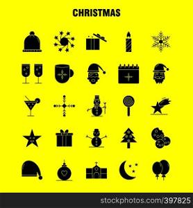 Christmas Solid Glyph Icon for Web, Print and Mobile UX/UI Kit. Such as: Christmas, Moon, Light, Star, Christmas, Bible, Home, Church, Pictogram Pack. - Vector