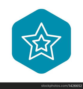 Christmas star icon. Outline Christmas star vector icon for web design isolated on black background. Christmas star icon, outline style
