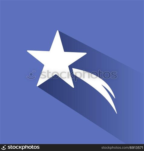 Christmas star icon with shade on blue background