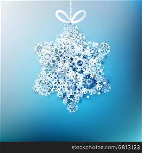 Christmas star made from snowflakes. EPS 10 vector. Christmas star made from snowflakes. EPS 10