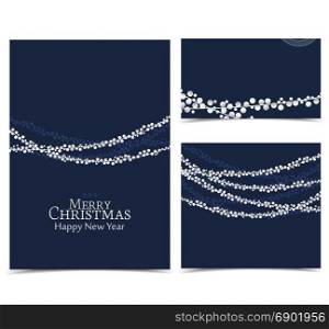 Christmas string lights. Vector illustration Christmas lights on a blue background. String Lights. Set of banners of various sizes