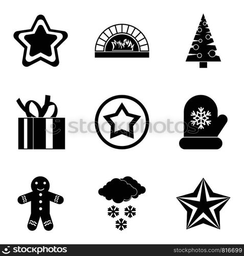 Christmas symbol icons set. Simple set of 9 christmas symbol vector icons for web isolated on white background. Christmas symbol icons set, simple style
