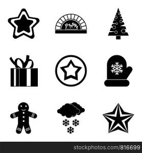 Christmas symbol icons set. Simple set of 9 christmas symbol vector icons for web isolated on white background. Christmas symbol icons set, simple style