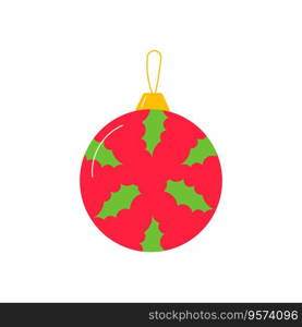 christmas toy ball round tree decoration icon vector illustration