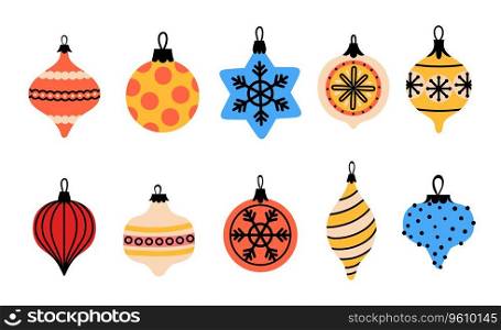 Christmas toys icon collection for decoration toys. Vector of christmas tree to merry christmas illustration. Christmas toys icon collection for decoration toys