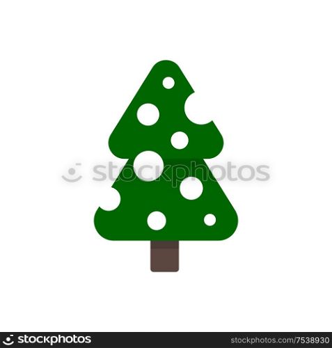 Christmas tree and decoration. Vector illustration