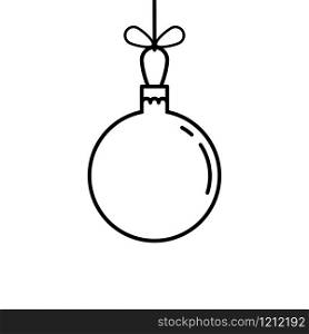 Christmas tree ball icon line symbol vector illustration