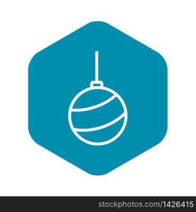 Christmas tree ball icon. Outline christmas tree ball vector icon for web design isolated on black background. Christmas tree ball icon, outline style